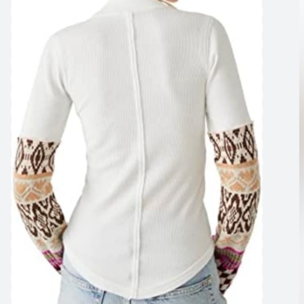 Free People Cream Textured Top - Picture 3 of 6